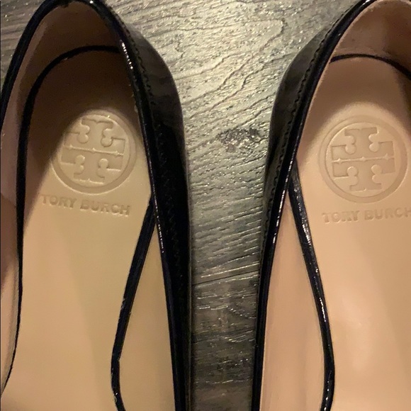 Tory Burch Sz 8 Navy Reva Patent Leather Flats - Picture 2 of 5